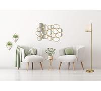 MADITA SPECCHIO DA PARETE FORME OVALI CORNICE PLASTICA 90X61CM ORO