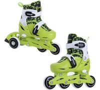 MADIVO Dino Pattini in linea e pattini a rotelle 2 in 1 regolabili per bambini ABEC-5 Pattini in linea convertibili in pattini a rotelle Verde/Nero Taglie: 26-29, 30-33 (XS (26-29))