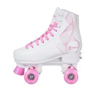 MADIVO Swirl Pattini classici da donna in stile retrò, dimensioni regolabili, cuscinetti a sfera ABEC7, colore bianco e rosa, pattini in linea, taglia 31-34, 35-38, 39-42 (M (35-38)
