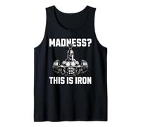 Madness This Is Iron Spartan Warrior Powerlifting Gym Fit Canotta