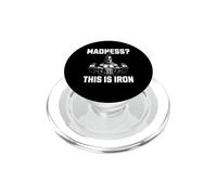 Madness This Is Iron Spartan Warrior Powerlifting Gym Fit PopSockets PopGrip per MagSafe
