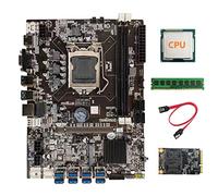 MADOC Scheda madre di mining B75 USB BTC + CPU casuale + DDR3 4GB 1600MHz RAM + 128G SSD + cavo SATA LGA1155 8XPCIE una scheda USB B75 BTC