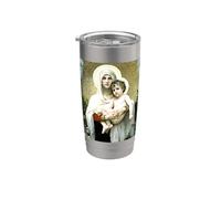 Madonna delle Rose Dipinto di William Bouguereau Bicchiere termico in acciaio inox doppia parete