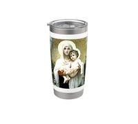 Madonna delle Rose Dipinto di William Bouguereau Bicchiere termico in acciaio inox doppia parete