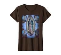 Madonna di Guadalupe Santa Vergine Maria Maglietta, Donna, Marrone, 3XL