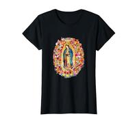 Madonna di Guadalupe Vergine Maria Maglietta, Donna, Nero, XL