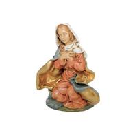 Madonna in stile classico adatta al presepe di dimensioni 20 cm, dipinta a mano.
