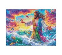 Madonna on The Sea Rompicapo 500 Pezzi Per Adulti Studenti Wave Glow Starry Cartone Riciclato Per Svago Dopo Lo Studio Antistress Rilassante Nuovo Design Edizione Limitata 500 PCS