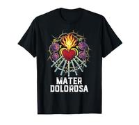 Madonna Sette Dolori Cuore Immacolato Latino Design Maglietta