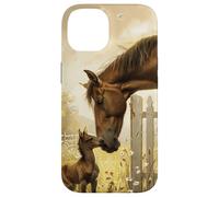 Madre Cavallo Cavallo Puledro Animale Natura Equino Custodia per iPhone 14