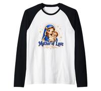 Madre d'Amore Ave Maria Kawaii Vergine Maria Gesù Maglia con Maniche Raglan