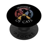 Madre dei gatti - Ventaglio per gattini PopSockets PopGrip Adesivo