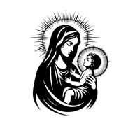 Madre di Gesù Vergine Maria Beata Adesivi con scritte 34x44cm Decorazione carrozzeria auto Nero
