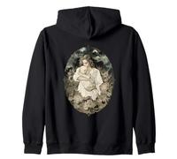 Madre e Bambino Art Gothic Floral Seppia Abbraccio Felpa con Cappuccio
