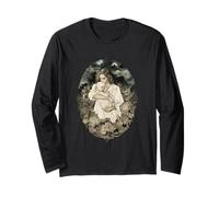 Madre e Bambino Art Gothic Floral Seppia Abbraccio Maglia a Manica
