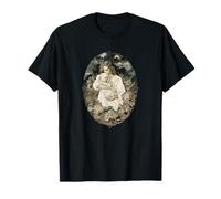 Madre e Bambino Art Gothic Floral Seppia Abbraccio Maglietta