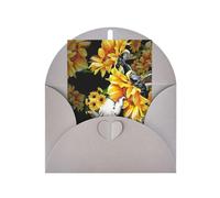 Madre e bambino elefante girasoli stampa verticale carta bianca auguri di ringraziamento per te (Thinking of You biglietto di compleanno)