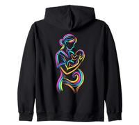 Madre e Bambino Synthwave Felpa con Cappuccio