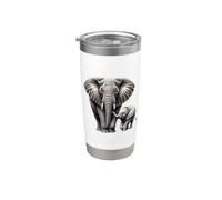 Madre e elefante del vitello | Elefant Lover Bicchiere termico in acciaio inox doppia parete