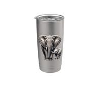 Madre e elefante del vitello | Elefant Lover Bicchiere termico in acciaio inox doppia parete