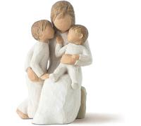 Madre e figli, figure scolpite e dipinte a mano, per una neomamma, regalo per figlia, moglie, nuora.