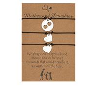 Madre Figlia E Io Cuore Per Desiderio Braccialetti Per Madre E Figlia Compleanno Regalo di Natale Anti Paura Pres Heart Wish Wish Bracelets