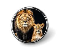 Madre Leone E Giovane Leone Rotonda Spilla Distintivo Leggero Risvolto Fermacravatta Spille Regali Unici Spilla In Metallo Distintivo Per Cappello