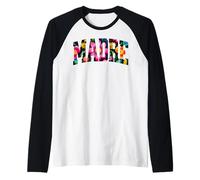 Madre Messicano Floral Design - Parola spagnola colorata per Maglia con Maniche Raglan