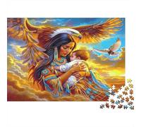 Madre Nativa Americana Puzzles 1000 Pezzi In Incastro Perfetto,Un Gioco Di Puzzle Per Enigma Per Lo Stress Relief,Ideale Per Per La Decompressione E La Decorazione Delle Pareti,Regalo Di Compleann