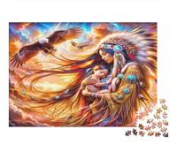Madre Nativa Americana Puzzles 1000 Pezzi In Incastro Perfetto,Un Gioco Di Puzzle Per Enigma Per Lo Stress Relief,Ideale Per Per La Decompressione E La Decorazione Delle Pareti,Regalo Di Compleann
