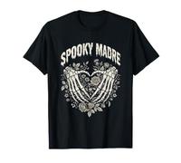 Madre Spettrale Scheletro Mani Cuore Halloween Maglietta