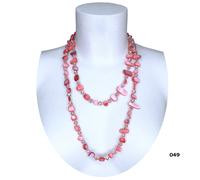 Marrone Collana Madreperla Cristallo, Pietre Dure Filo Lungo Donna 110cm M/07