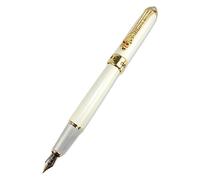 madreperla penna stilografica bianco drago d'oro rubino più nobile occhio con spinta in convertitore di inchiostro stile