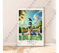 Madrid Illustrazione Stampa Spagna Viaggi Poster Muro Decoro Opera D'Arte