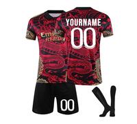 Madrid Maglie da Calcio Personalizzata Bambino Uomo Maglia Calcio Pantaloncini Set per Ragazzi/Uomini con Nome Numero per Partite in Casa/Fuori Casa