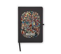 Madrid Spagna mappa della città turistica souvenir taccuino, pagine bianche, copertina in ecopelle, agenda, diario, quaderno di lavoro