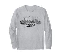 Madrid, Spagna, Skyline Città, Schizzo, Viaggio Maglia a Manica