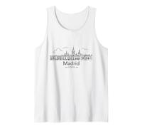 Madrid Spagna Souvenir España Skyline Viaggi Uomini Donne Canotta