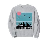 Madrid Spagna Souvenir España Skyline Viaggi Uomini Donne Felpa