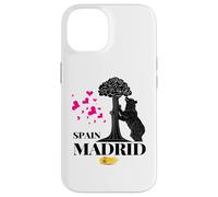 Madrid Spain the Bear & the Strawberry Tree Graphic Design Custodia per iPhone 14