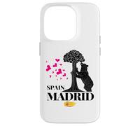 Madrid Spain the Bear & the Strawberry Tree Graphic Design Custodia per iPhone 14 Pro