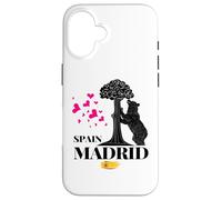 Madrid Spain the Bear & the Strawberry Tree Graphic Design Custodia per iPhone 16