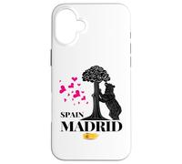 Madrid Spain the Bear & the Strawberry Tree Graphic Design Custodia per iPhone 16 Plus