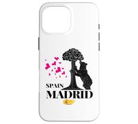 Madrid Spain the Bear & the Strawberry Tree Graphic Design Custodia per iPhone 16 Pro Max