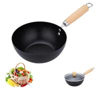 Madridwind Fish Scale Pattern Flat Bottom Non-Stick Pan, Handmade Round Cooking Wok, No Chemical Coated Frying Nonstick Pan for Induction & Gas Stoves (28cm)