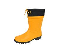 MADSea Nils-Hannes - Stivali da pioggia impermeabili a mezza altezza, non foderati, con risvolto in nylon, giallo/nero, 48 EU