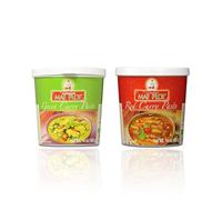 Mae Ploy Pasta al curry verde e curry rosso, confezione risparmio - 400 g ciascuno (confezione da 2)