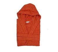 Maé VIA ROMA,60 Accappatoio Spugna con Cappuccio Uomo Donna Unnisex da 400 gr/mq, Arancio, S