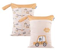 Maeau 2 sacchetti impermeabili per pannolini di stoffa, borsa per pannolini di stoffa, borsa per il naso, borsa riutilizzabile e lavabile, sacchetti per la cultura da viaggio, 18 x 25 cm/20 x 28 cm/30