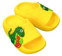 Maeau Pantofole da bagno per bambini e bambine, antiscivolo, estive, con dinosauro, per bagno, spiaggia, piscina, morbide e piatte, Eva 24-35 EU, giallo., 30/31 EU
